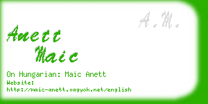 anett maic business card